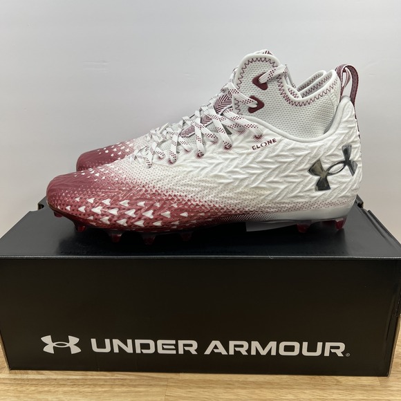 Under Armour Other - Under Armour Men's 13 Spotlight Clone 3.0 MC Football Cleats 3026334-107 WHT/RED